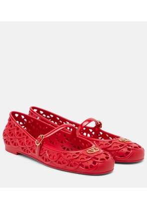 Valentino Garavani Ondette VLogo scalloped Mary Jane flats