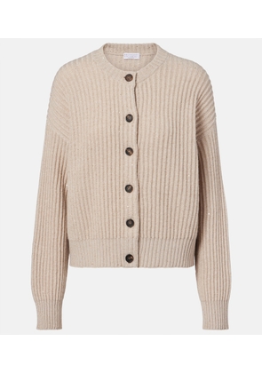 Brunello Cucinelli Ribbed-knit cashmere and wool-blend cardigan