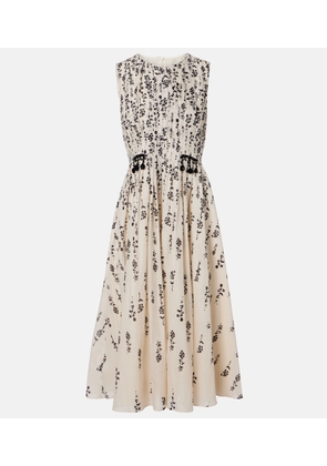 'S Max Mara Embellished floral cotton voile midi dress