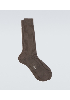 Brioni Ribbed-knit cotton socks