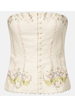 Agua by Agua Bendita Abelia Anhelo floral linen corset