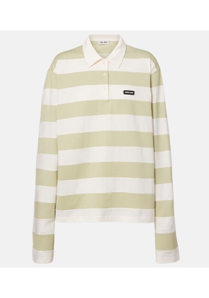 Miu Miu Striped cotton jersey polo shirt