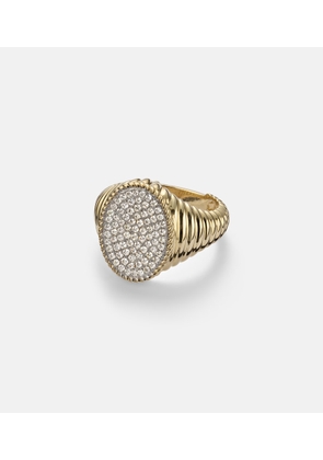 Yvonne Leon Chevaliere Ovale 9kt gold ring with diamonds