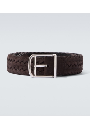 Brioni Braided suede belt