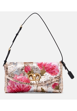 Valentino Garavani DeVain Small floral sequined shoulder bag