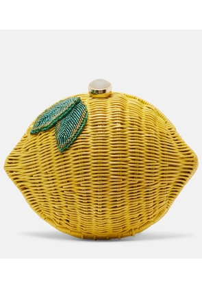 Judith Leiber Couture Lemon wicker clutch