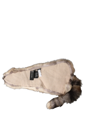 Dolce & Gabbana Brown Frost Fox Fur Neck Warmer Winter Scarf