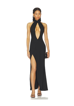GUIZIO Suki Halter Neck Gown in Black. Size XXS. Also in L, M, S, XS.
