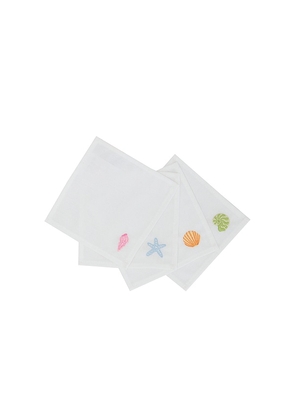 Frasier Sterling Low Tide Cocktail Napkins in White.