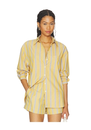 Madewell Easy Shirt in Yellow. Size XXS. Also in XS, S, M, XL.