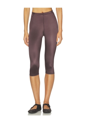 NikeSKIMS Shine Drawcord 17 Inch Crop Leggings in Brown. Size S. Also in L, XL.