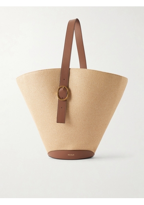 NEOUS - Apheli Leather-trimmed Raffia Shoulder Bag - Neutrals - One size