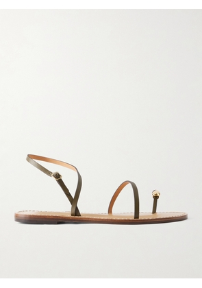 AMANU - The Marrakech Embellished Leather Flats - Green - US4,US5,US6,US7,US8,US9,US10,US11,US12