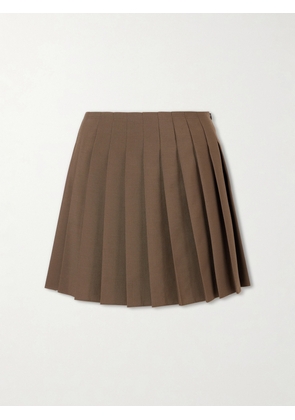MM6 MAISON MARGIELA - Pleated Woven Mini Skirt - Brown - IT38,IT40,IT42,IT44,IT46