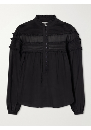 Marant Étoile - Doane Ruffled Cotton-blend Voile Blouse - Black - FR 34,FR 36,FR 38,FR 40,FR 42,FR 44