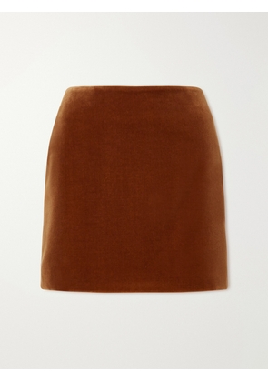 BLAZÉ Milano - Jealousy Cotton-velvet Mini Skirt - Brown - 00,0,1,2,3,4