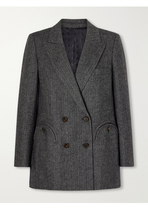 BLAZÉ Milano - Everyday Double-breasted Herringbone Wool-blend Blazer - Gray - 00,0,1,2,3,4