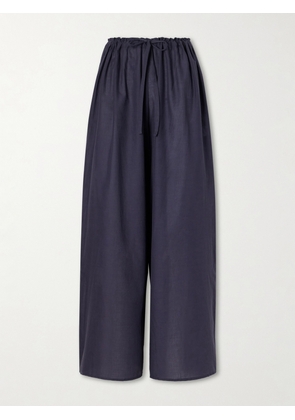 Les Vacances D’Irina - The Pantaloons Cotton-poplin Wide-leg Pants - Blue - x small,small,medium,large