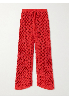 Haight - Clara Crocheted Straight-leg Pants - Red - x small,small,medium,large,x large