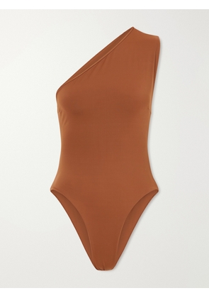 Haight - Luisa One-shoulder Asymmetric Swimsuit - Brown - x small,small,medium,large,x large