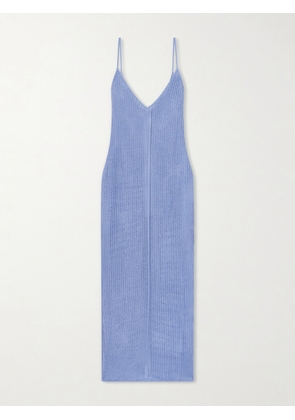 Haight - Luna Open-knit Midi Dress - Blue - x small,small,medium,large,x large