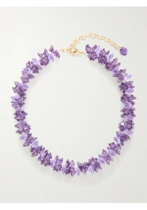 Roxanne Assoulin - The Cubic Cluster Gold-tone Cubic Zirconia And Crystal Necklace - Purple - One size