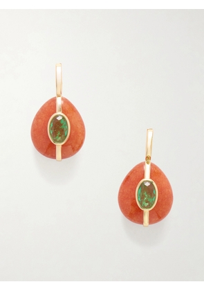 Roxanne Assoulin - The Stone Pebble Gold-tone Carnelian And Crystal Earrings - Multi - One size