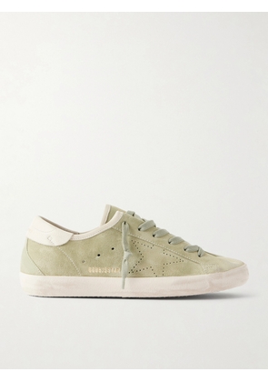 Golden Goose - Super-star Leather-trimmed Suede Sneakers - Green - IT35,IT36,IT37,IT38,IT39,IT40,IT41,IT42