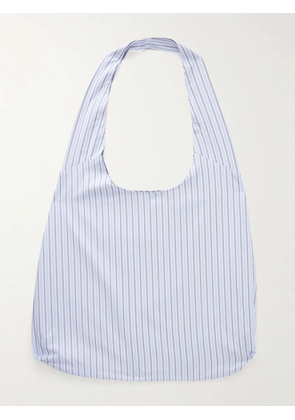 Gohar World - Port Striped Cotton Shoulder Bag - Blue - One size