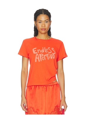 RE/DONE Classic Tee Endless Apertivo in Orange. Size XS. Also in M, S.