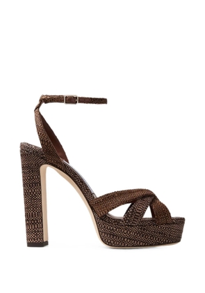 Jimmy Choo Kove 120 woven platform sandals - Brown