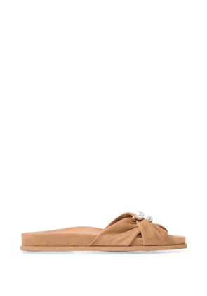 Jimmy Choo Rafi flat toffee suede flat sandals - Neutrals