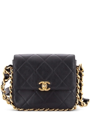 CHANEL Pre-Owned Framing Chain Flap Bag Quilted Calfskin Small shoulder bag - Black
