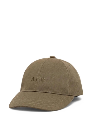 A.P.C. logo-embroidered baseball cap - Green