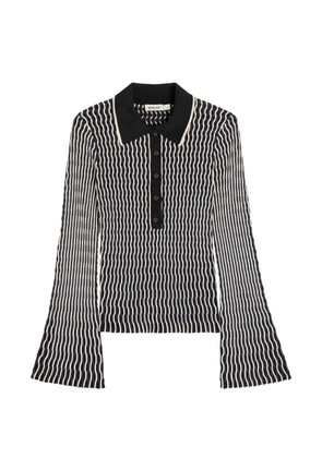 Simkhai Collen knitted polo top - Black