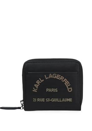 Karl Lagerfeld logo-print zip-around wallet - Black