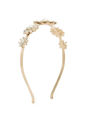 Rosantica Profumo crystal-embellished floral headband - Gold