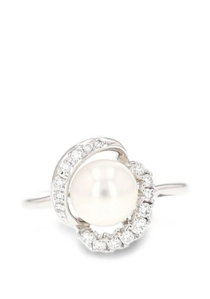 TASAKI 2000s pearl and diamond ring - Silver