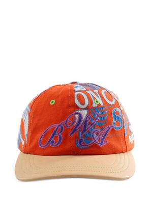 Better with Age graphic-print embroidered baseball cap - Orange