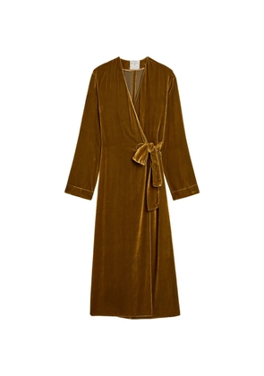 Forte Forte velvet wrap midi dress - Yellow