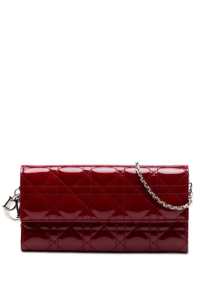 Christian Dior Pre-Owned 2016 Patent Cannage Lady Dior Wallet On Chain crossbody bag - Red