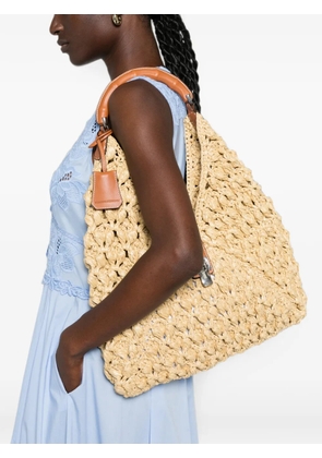 Ermanno Scervino large Clio woven shoulder bag - Neutrals