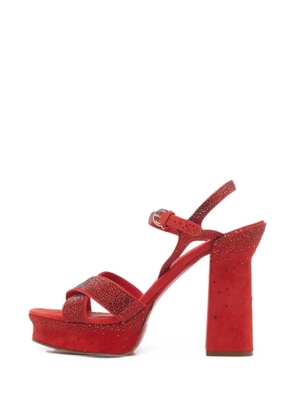 Ferragamo Pre-Owned Sonya crystal-embellished heeled sandals - Red