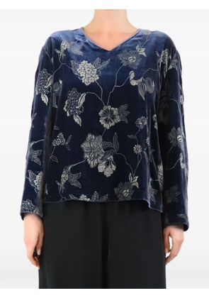 Giorgio Armani Pre-Owned velvet jacquard blouse - Blue