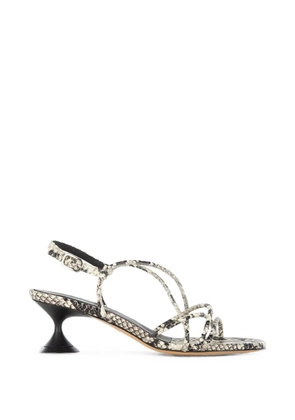 POEVE snake-effect caged sandals - Neutrals
