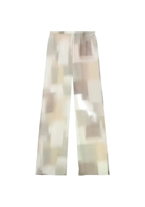 Armani Exchange abstract-print wide-leg trousers - Neutrals