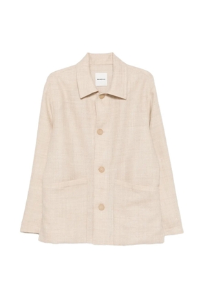 SANDRO button-up wool jacket - Neutrals