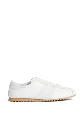 SANDRO leather suede sneakers - White