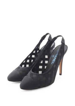 CHANEL Pre-Owned 1986-1988 CC mark mesh pumps - Black