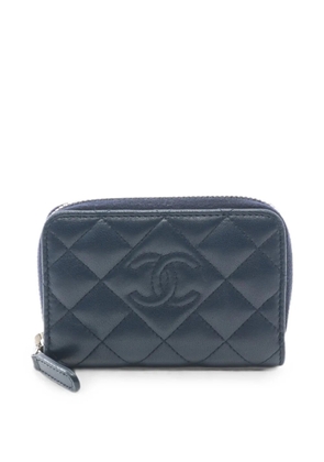 CHANEL Pre-Owned 2013-2014 quilted coin purse - Blue